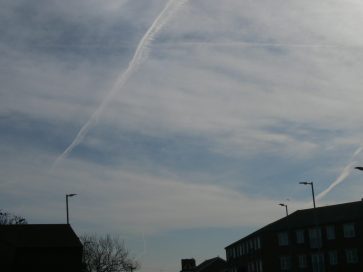 chemtrail north east England Saturday 23rd Feb 2019 approx time mid-day.