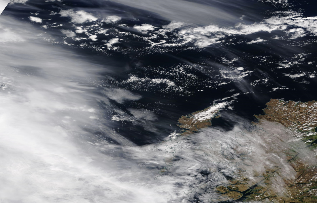suspected chemtrail geoengineering north west Scotland shipping area Bailey, Hebrides, Sunday 12 May 2019... https://go.nasa.gov/2E3DNvM