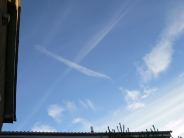 17th June 2019 chemtrail lines in the sky / geoengineering, north east England. Note hazing from an already aluminized sky.