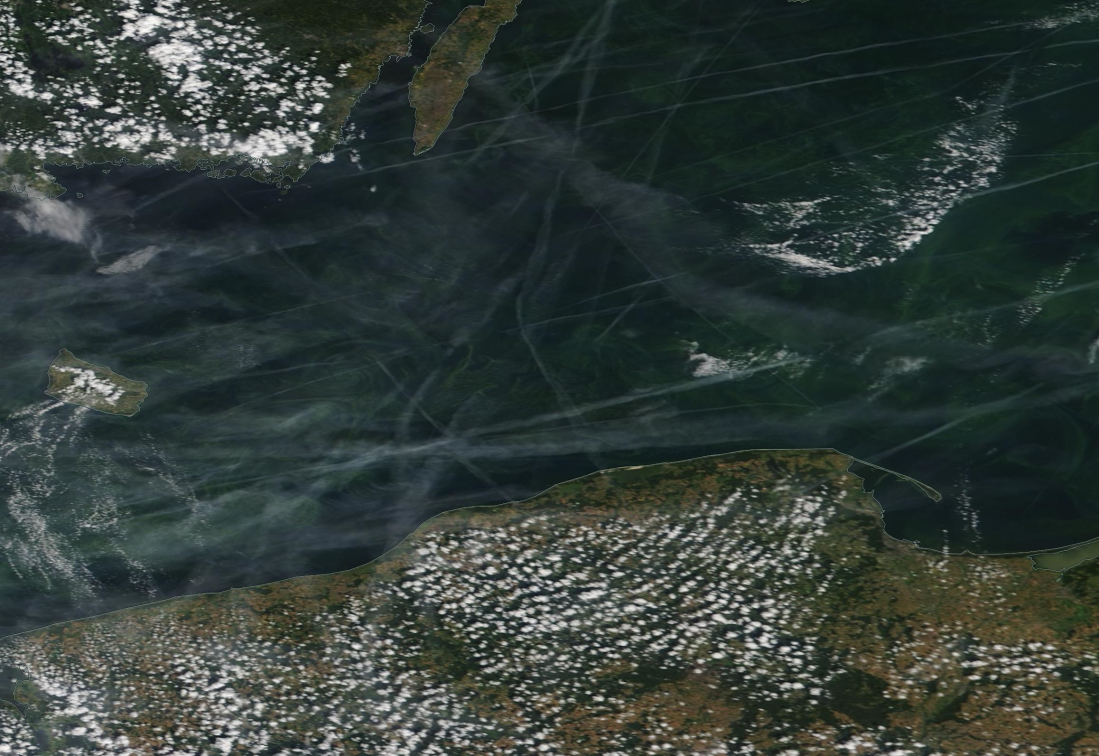 Baltic Sea, Bornholm, Gdansk, July 15 2019 chemtrail geoengineering. https://go.nasa.gov/2JFEMED